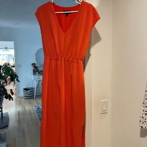 J crew mid length orange dress